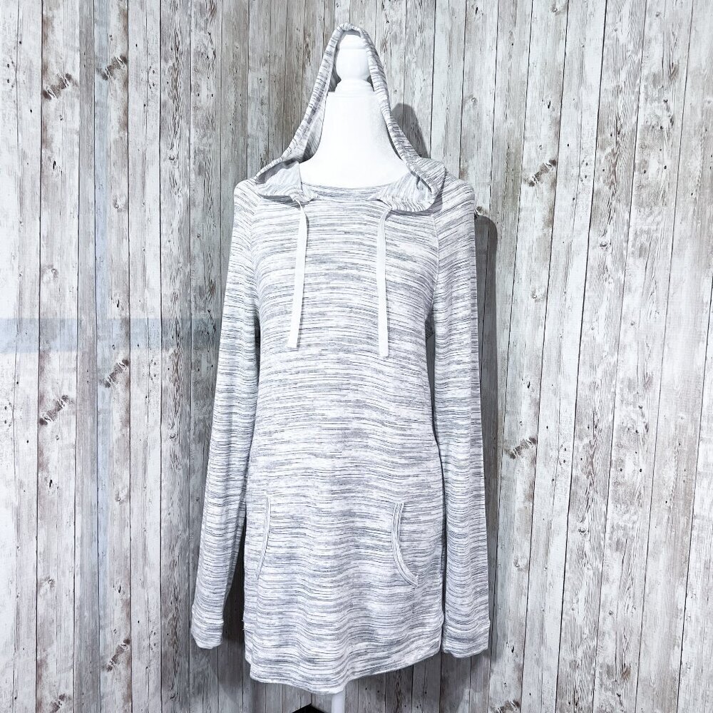 Ink Love and Peace Long Sleeve Maternity Sweatshirt | Heathered White | Medium